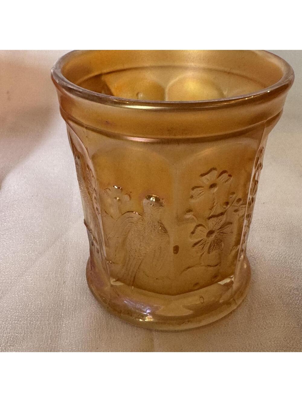 VTG Northwood Singing Birds Marigold Carnival Glass Mug Handled‎ Cup Antique - Picture 6 of 9